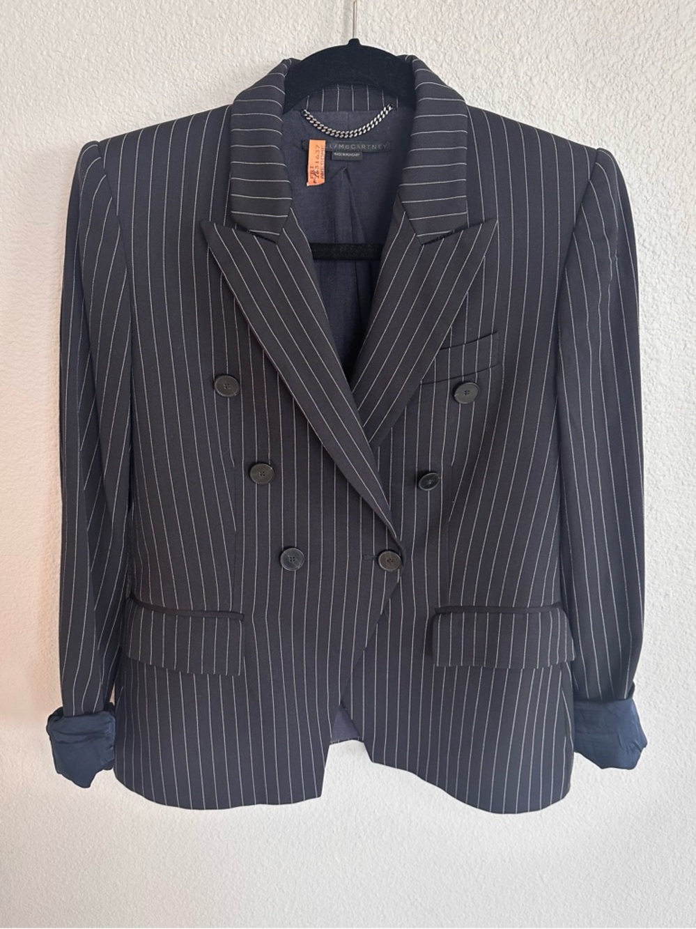 7. Stella McCartney Navy Pinstripe Blazer